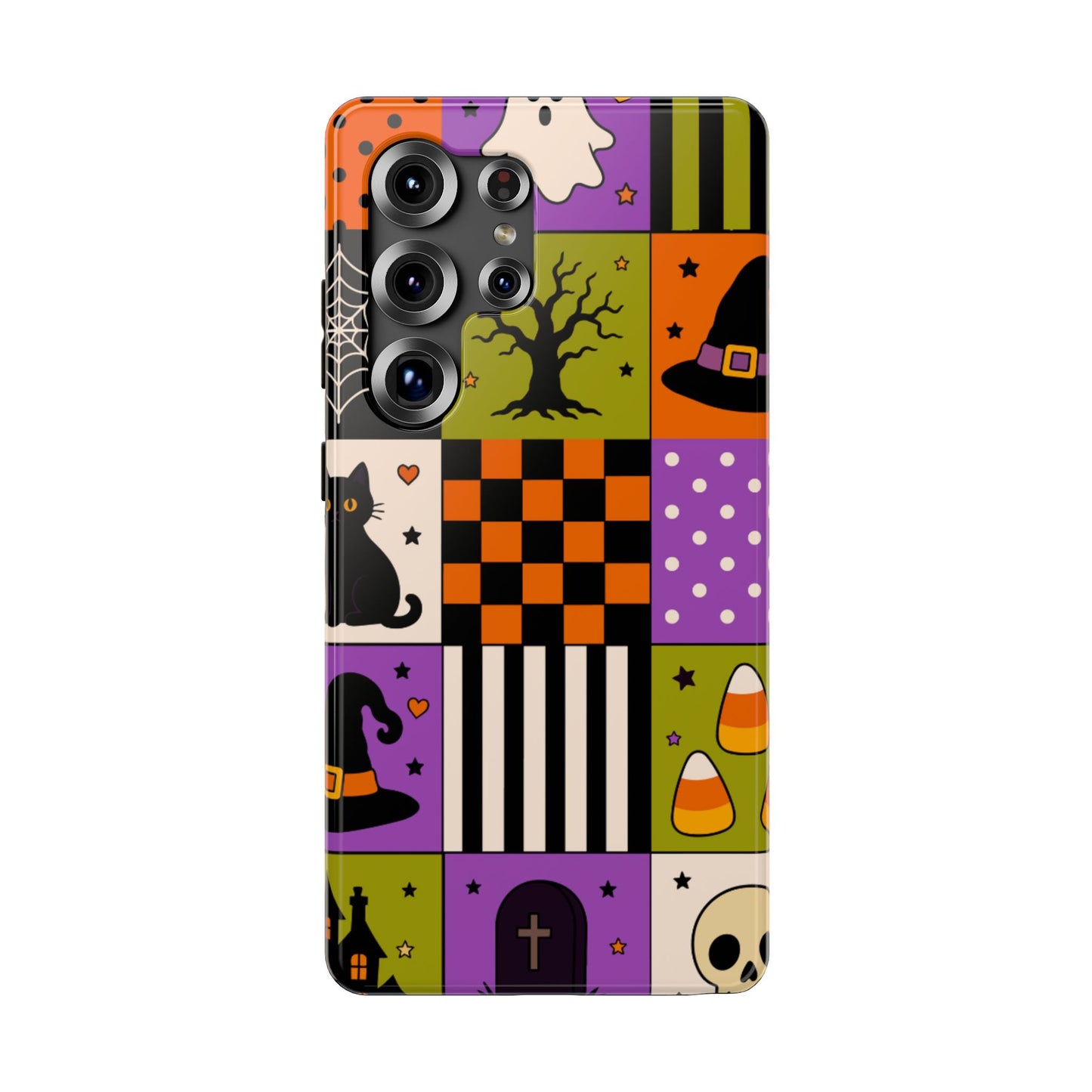 Impact-Resistant Phone Case – Spooky Patchwork