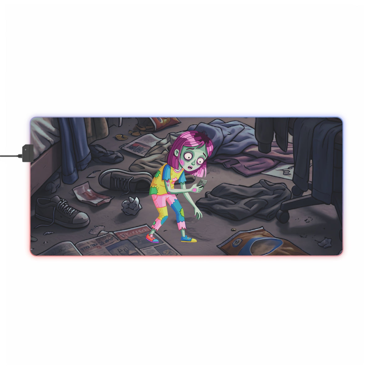 Gaming LED Desk Mat – Game Over