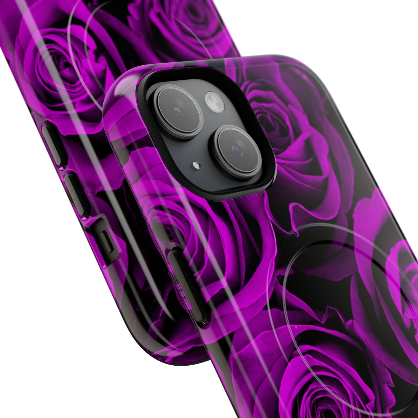 Protective Magnetic Phone Case – Amethyst Roses