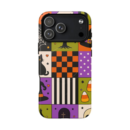 Protective Magnetic Phone Case – Spooky Patchwork