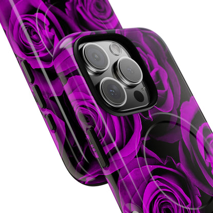 Protective Magnetic Phone Case – Amethyst Roses