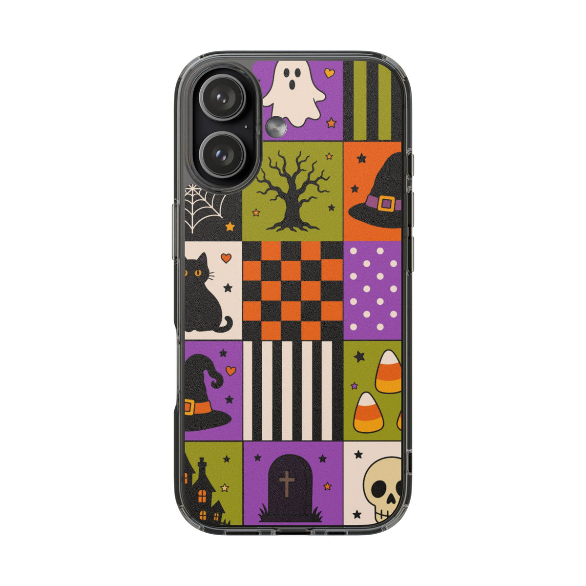 Clear Phone Case – Spooky Patchwork