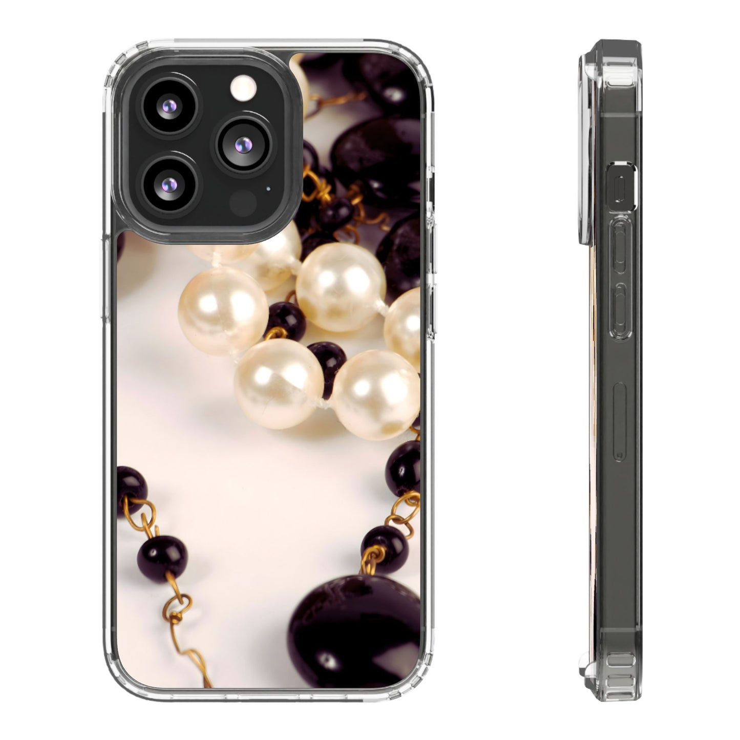Clear Phone Case – Noir Pearl
