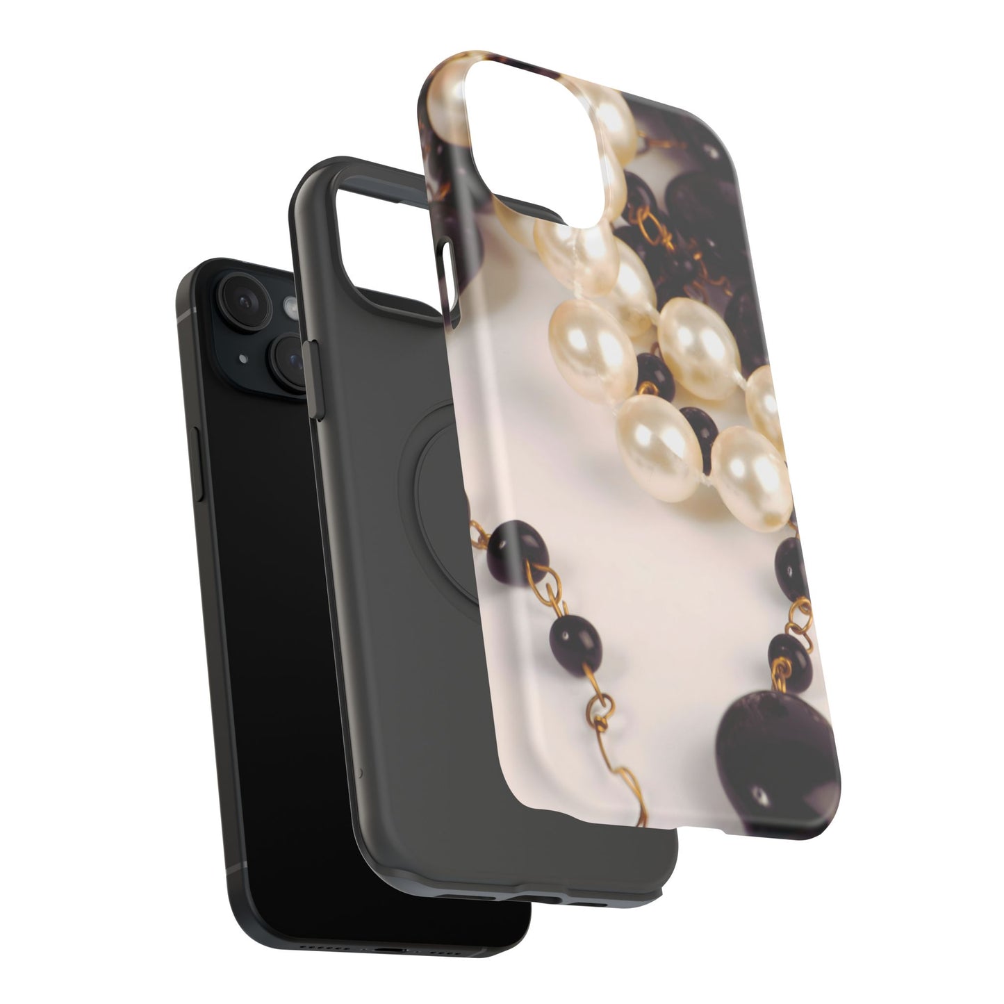 Impact-Resistant Phone Case – Noir Pearl