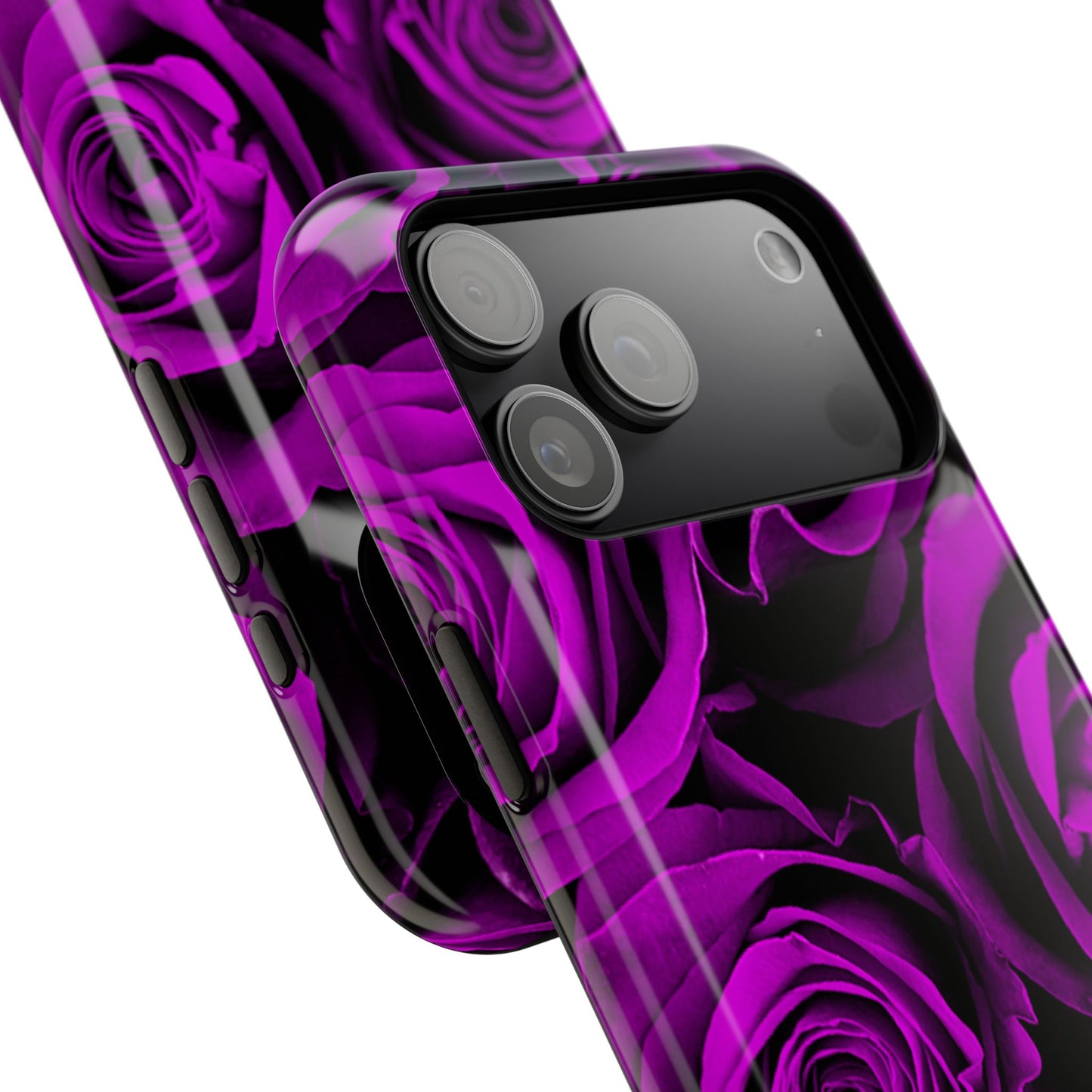 Impact-Resistant Phone Case – Amethyst Roses