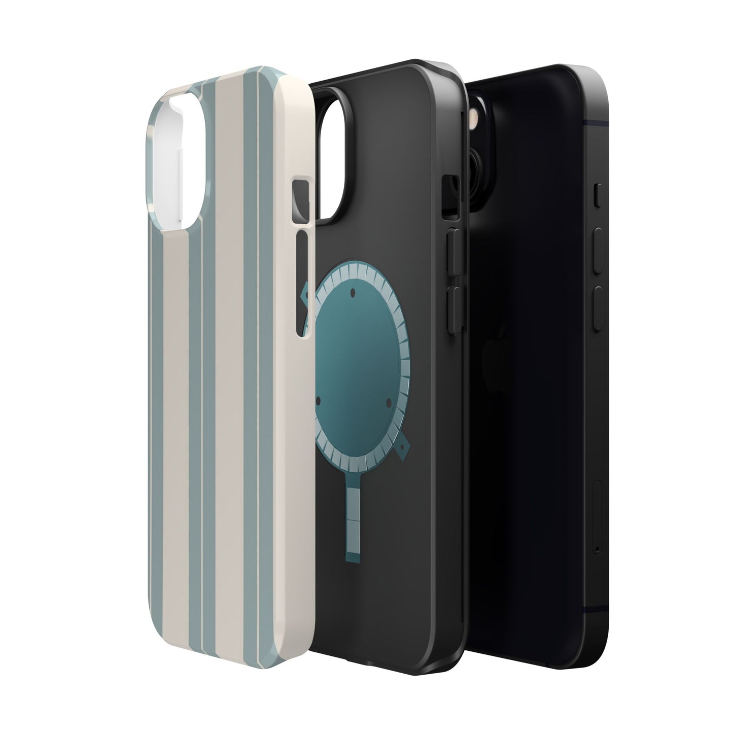 Wireless-Charging Compatible Case – Coastal Stripe