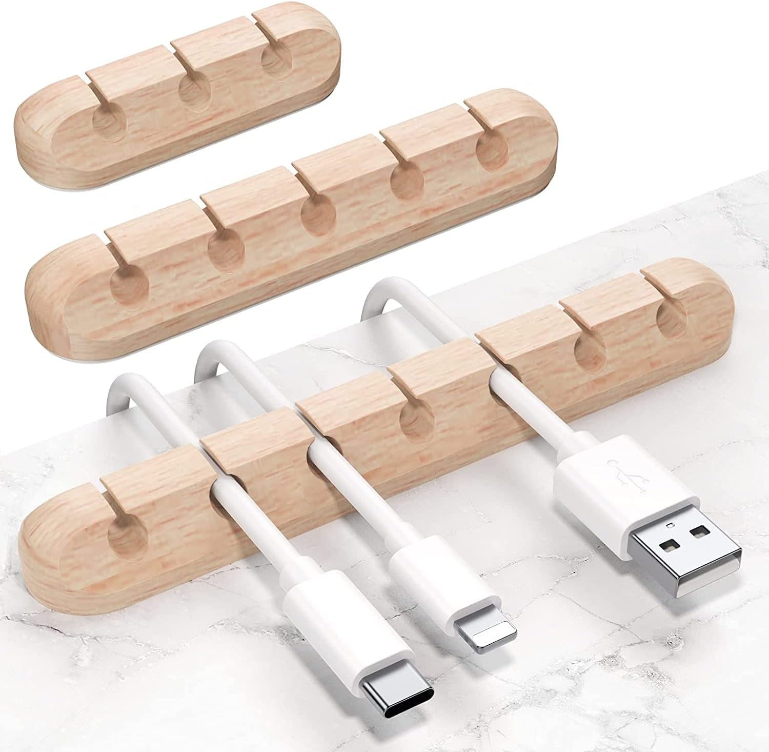 Cable Holder Clips, 3-Pack Cable Management Cord Organizer Clips Silicone Self Adhesive for Desktop USB Charging Cable Nightstand Power Cord Mouse Cable Wire PC Office Home