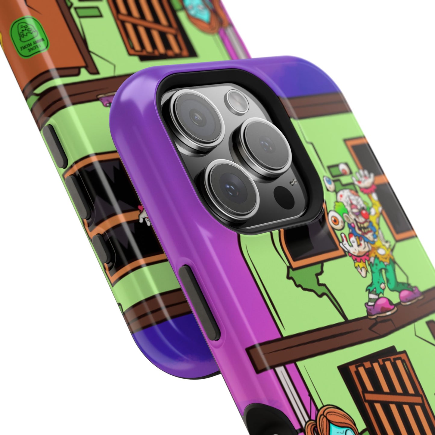 Zombie Arcade Phone Case — Colorful Cartoon Horror Impact-Resistant iPhone Cover