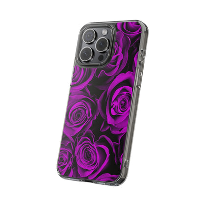 Clear Phone Case – Amethyst Roses