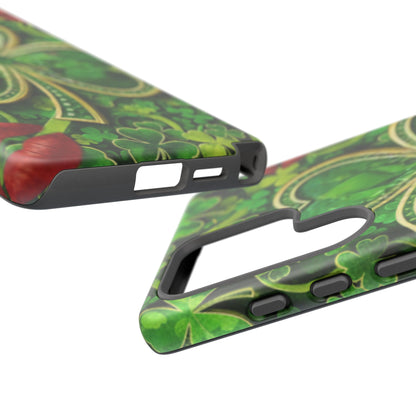 Tough Phone Case – Dual-Layer Protection with Shamrock Print