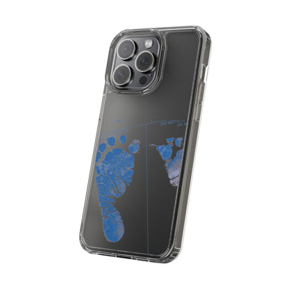 Clear Phone Case – Mom’s Little Blue Footprints