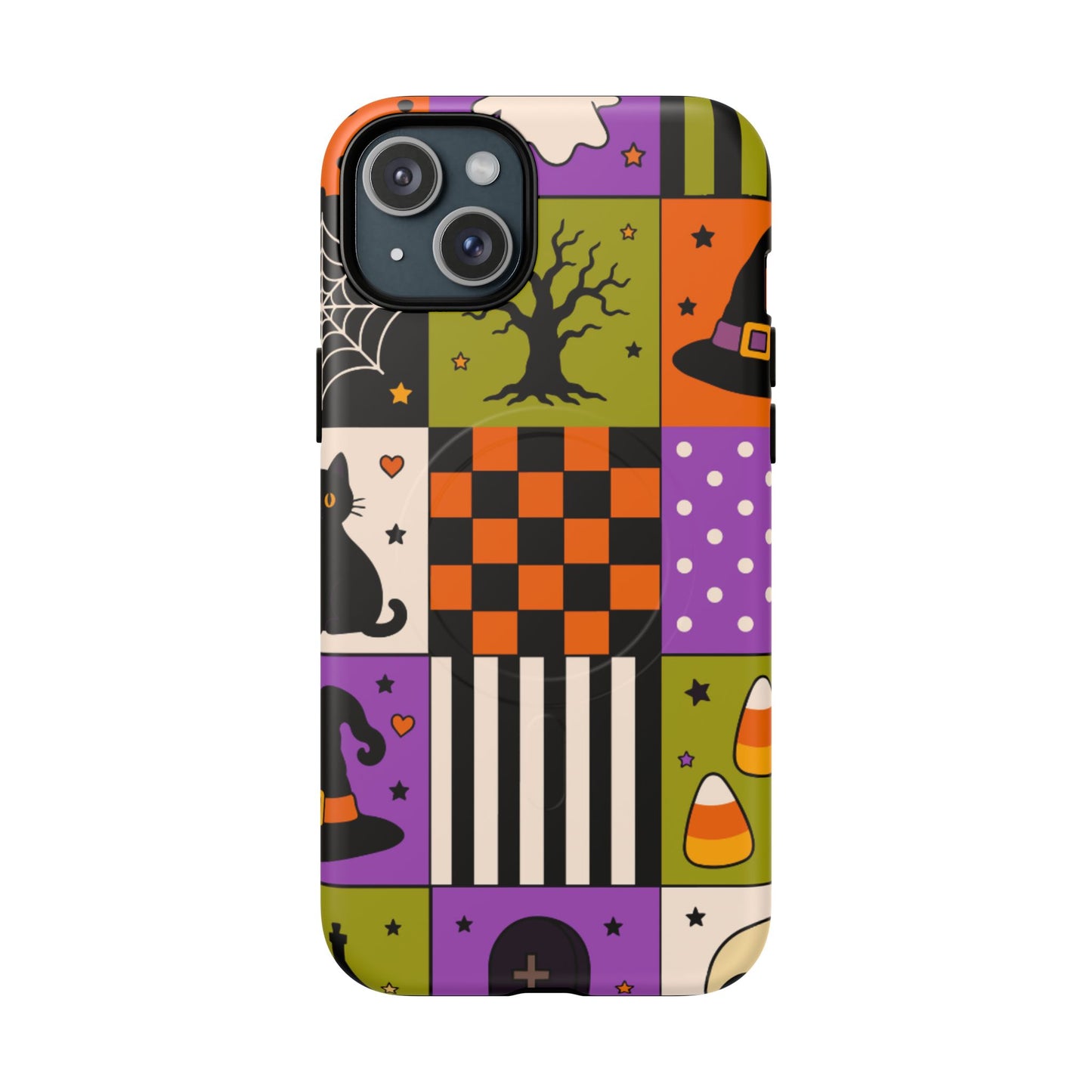 Protective Magnetic Phone Case – Spooky Patchwork
