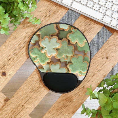 Ergonomic Mouse Pad with Wrist Rest – Mint Clover Cookies