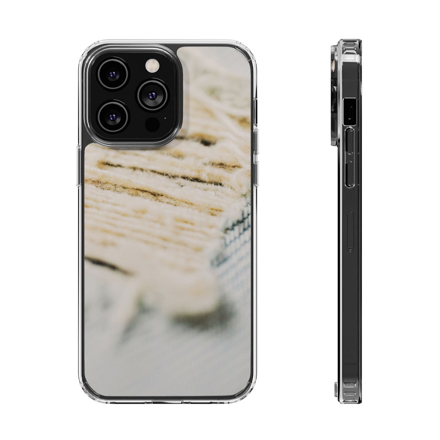 Clear Phone Case – Woven Warmth