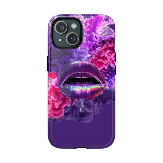 Protective Magnetic Phone Case – Purple Haze Lips
