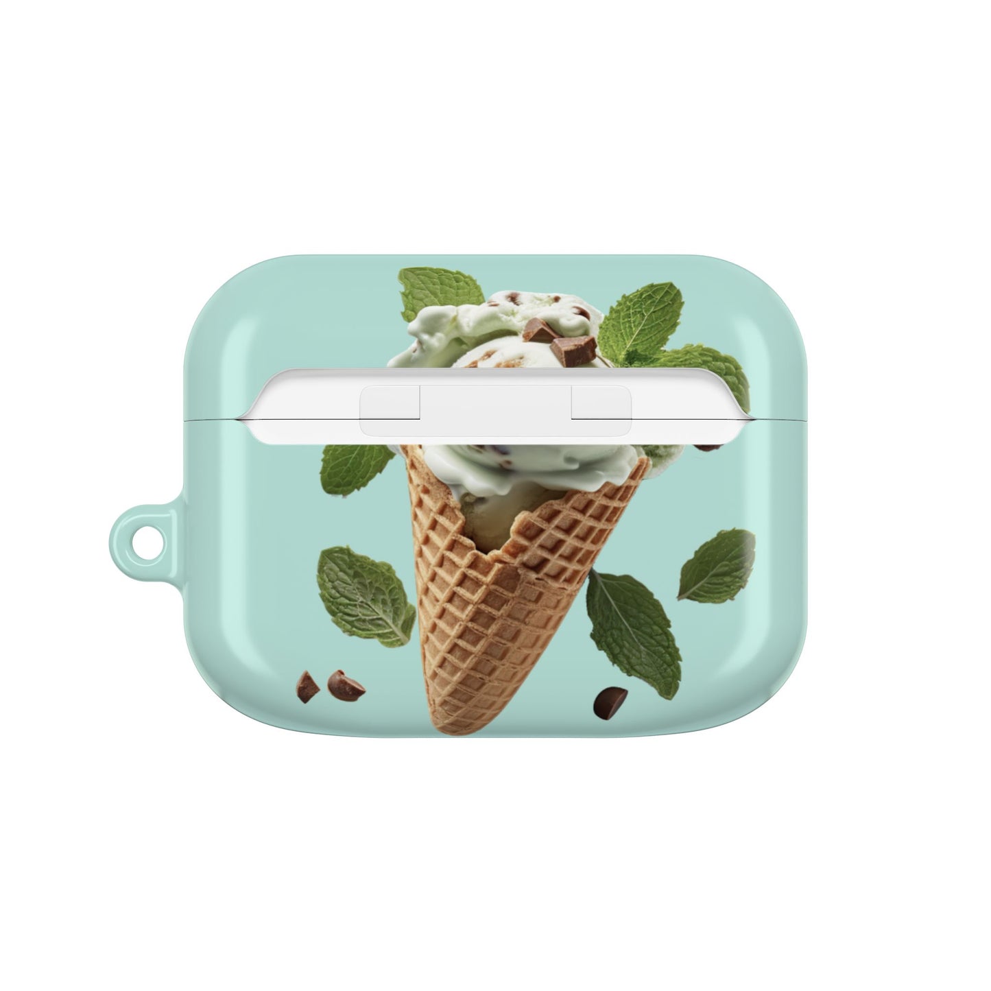 Earbud Case Cover – Never a Bad Connection Mint Ice Cream