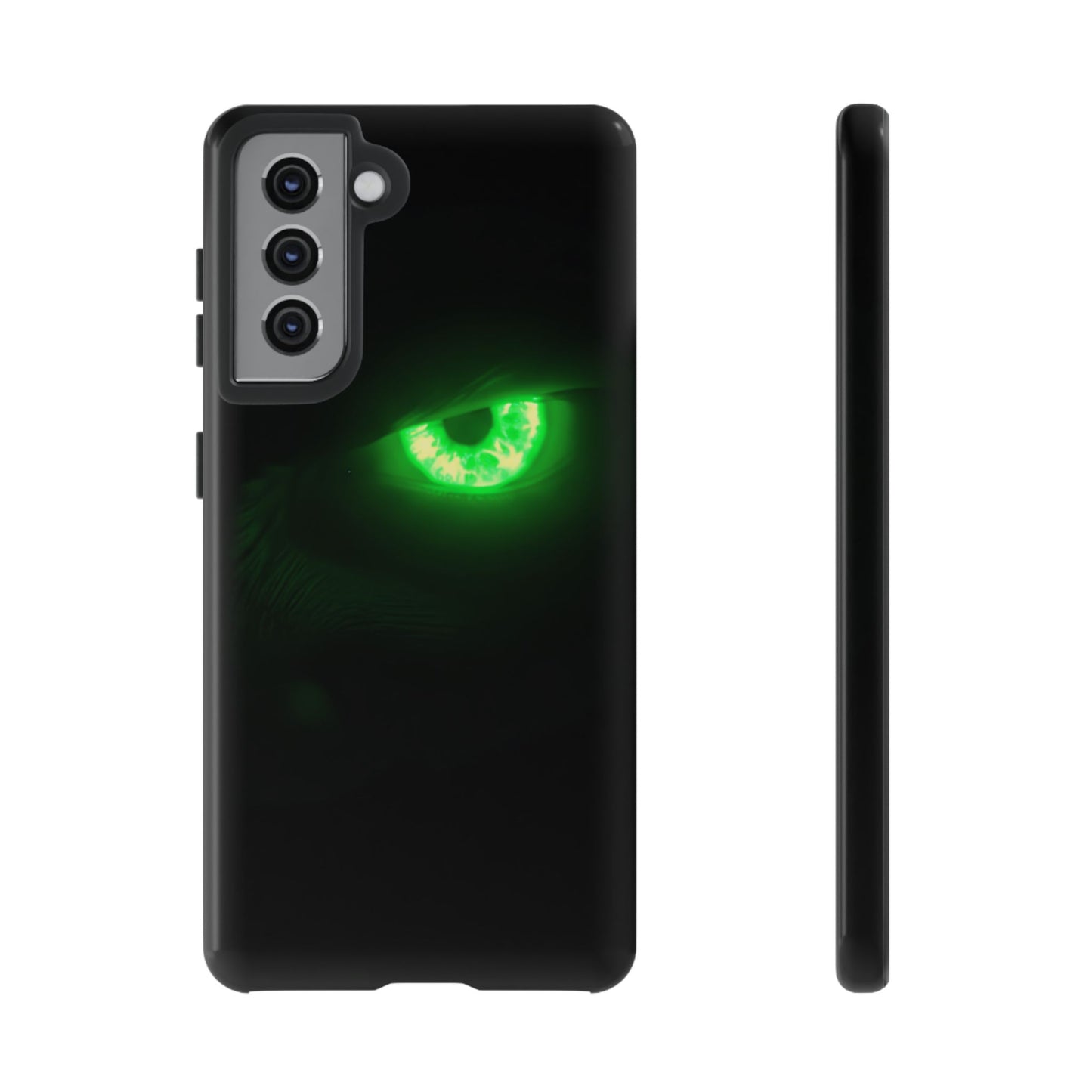Protective Phone Case – Neon Green Monster Eyes