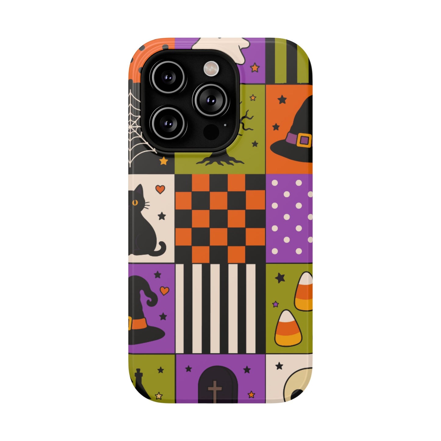 Impact-Resistant Phone Case – Spooky Patchwork