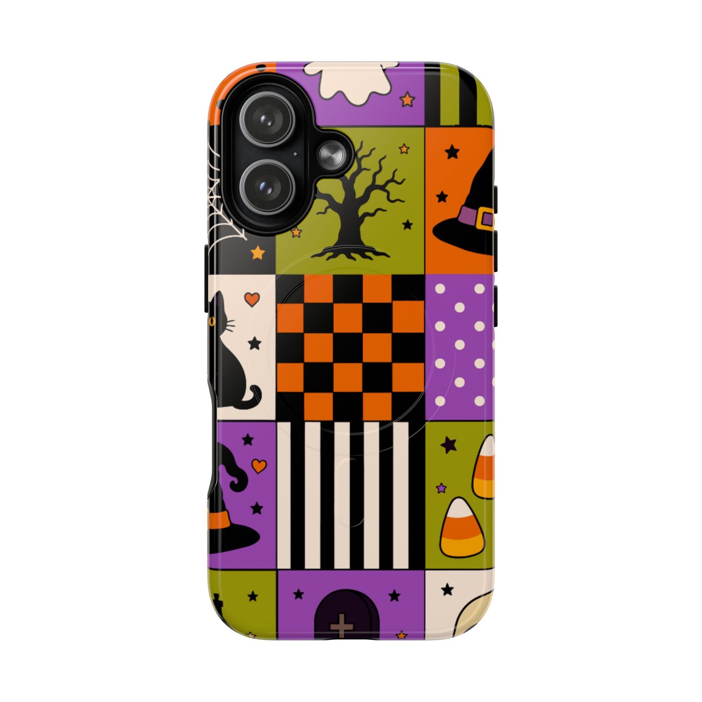 Protective Magnetic Phone Case – Spooky Patchwork