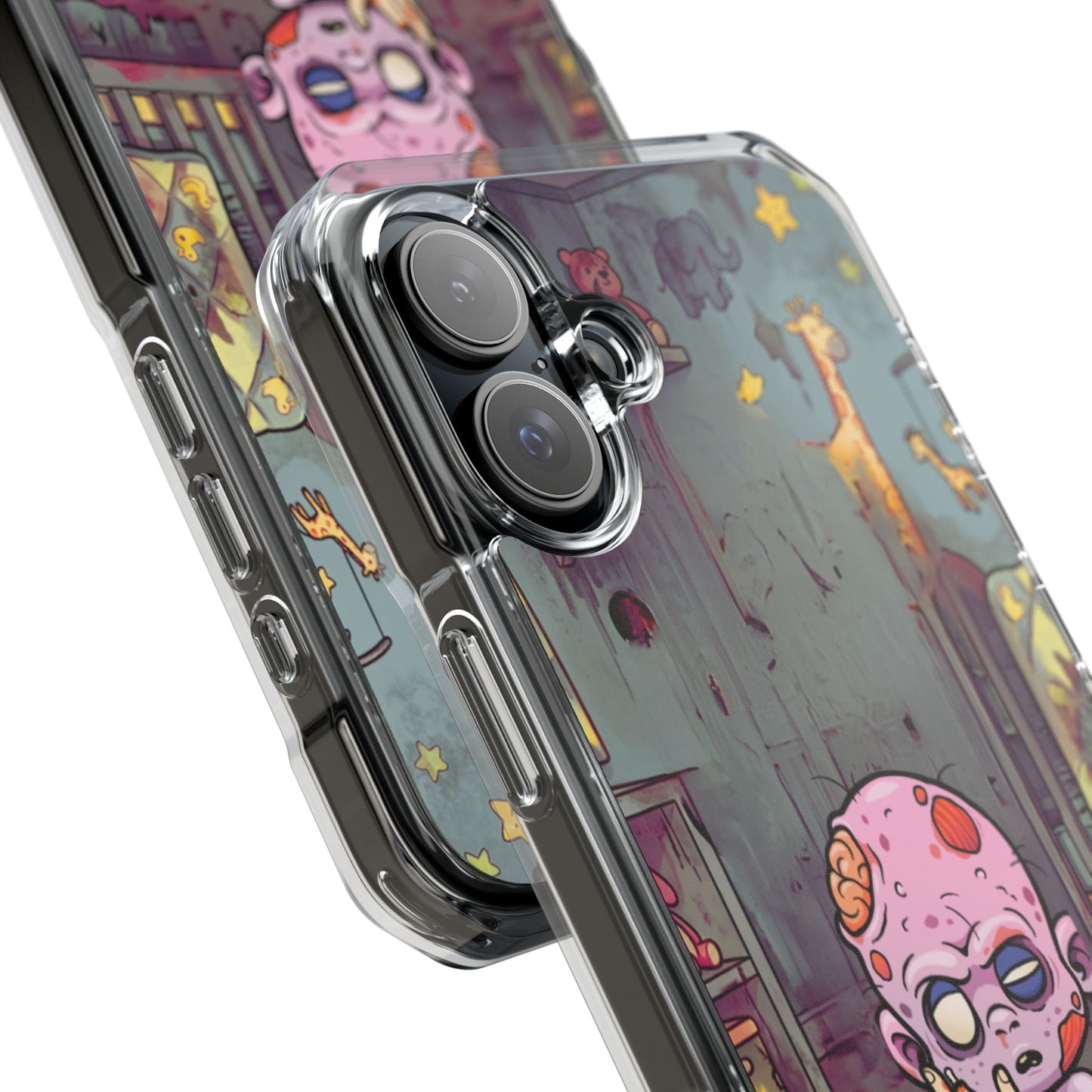 Clear Magnetic Phone Case — Cute Creepy Zombie Baby Design