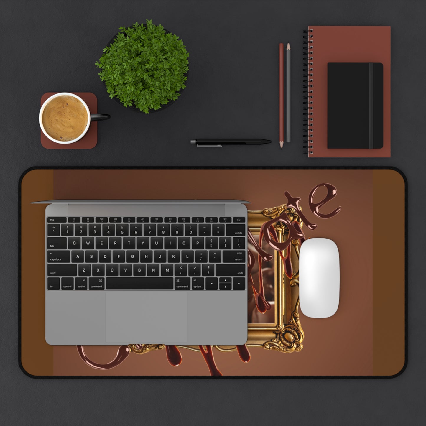 Neoprene Desk Mat – Chocolate Truffle