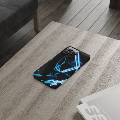 Neon Boba Slim Phone Case – Blue LED Tea Art