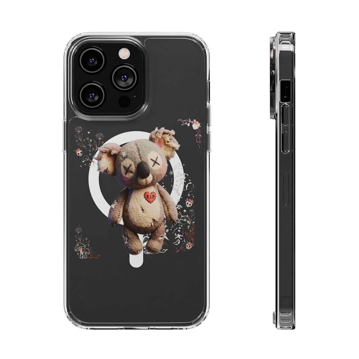 Clear Magnetic Phone Case – Cursed Cuddles – Compatible with iPhone 13–16 Series