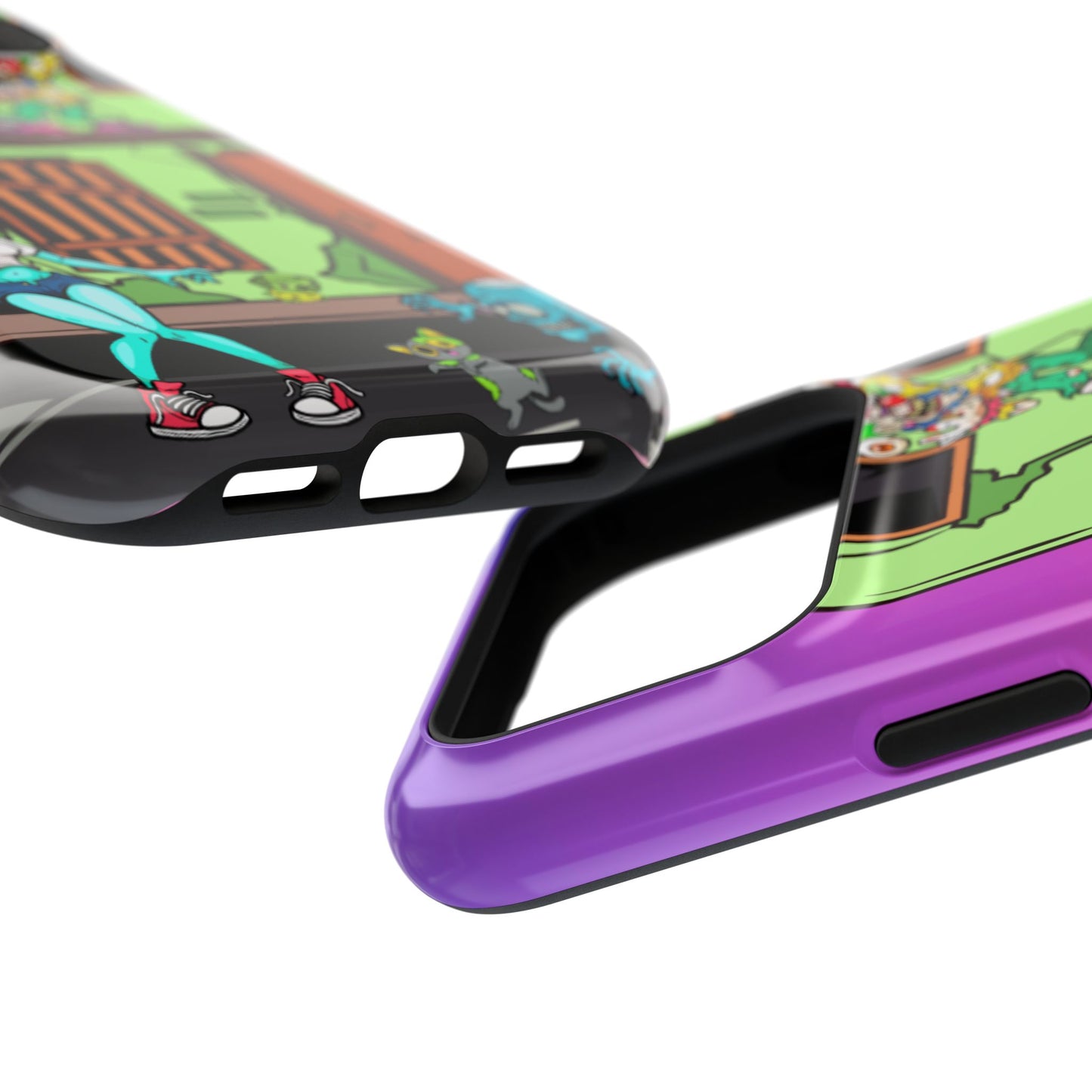 Zombie Arcade Phone Case — Colorful Cartoon Horror Impact-Resistant iPhone Cover