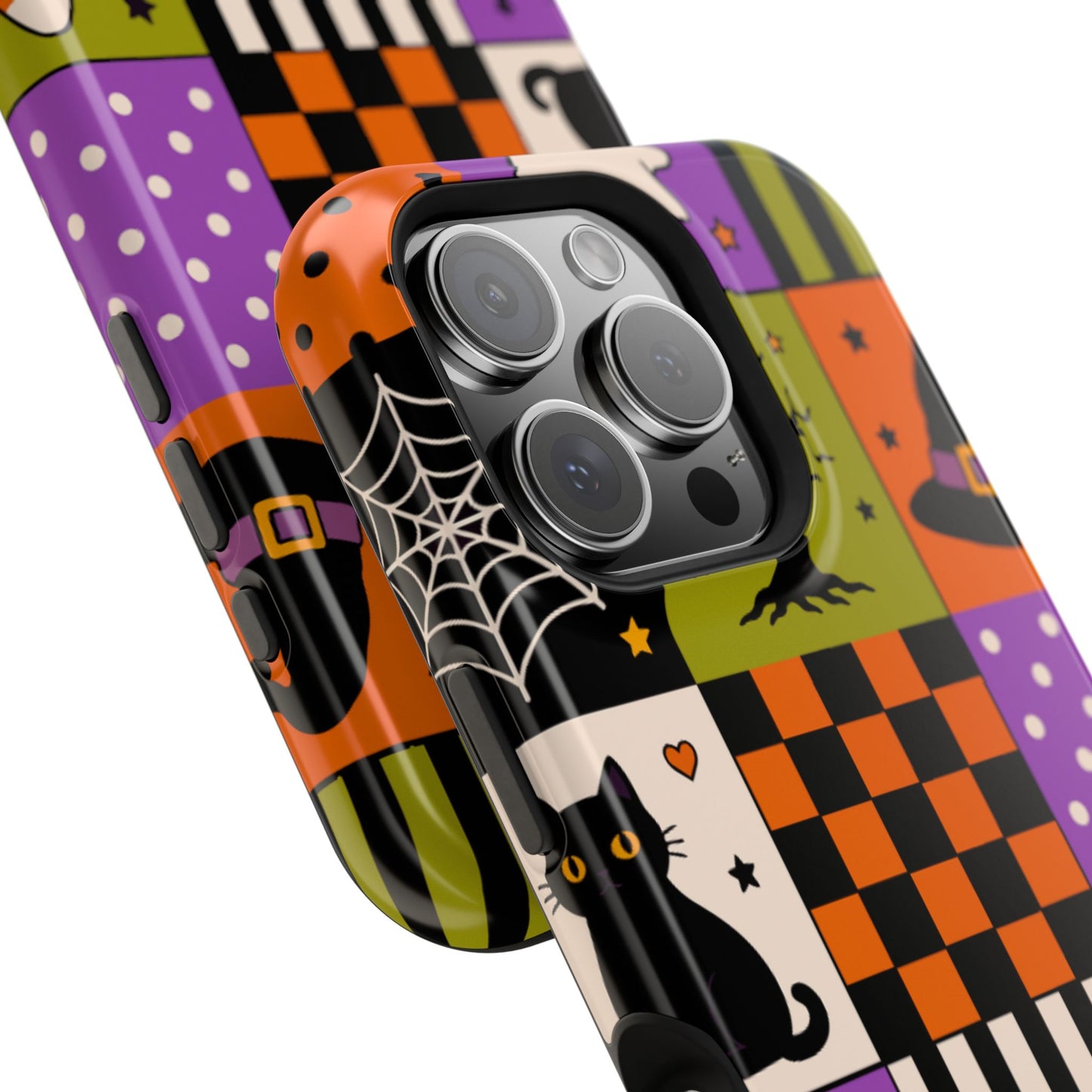 Wireless-Charging Compatible Case – Spooky Patchwork
