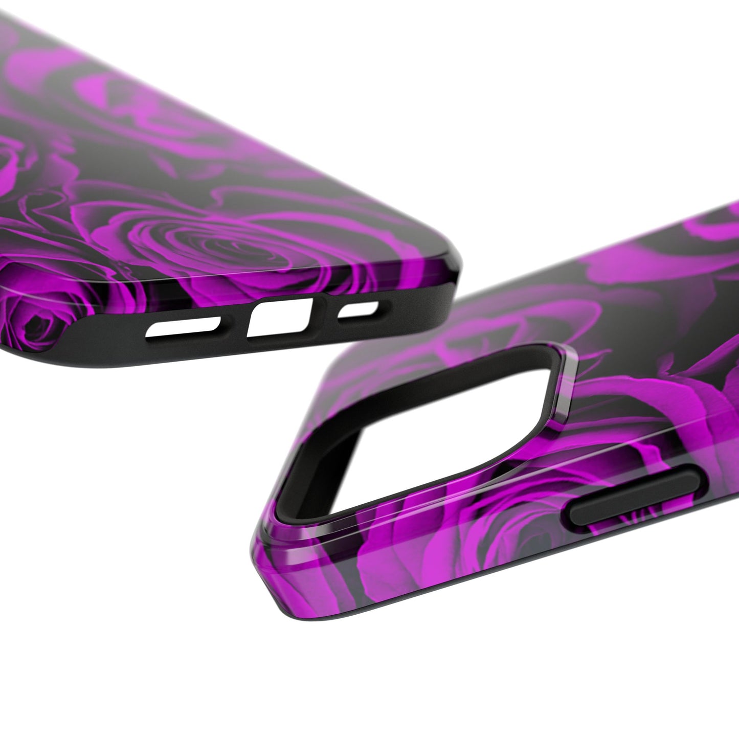 Impact-Resistant Phone Case – Amethyst Roses