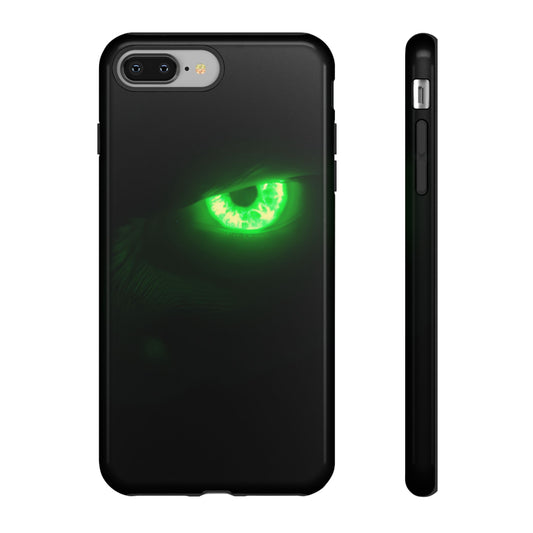 Protective Phone Case – Neon Green Monster Eyes