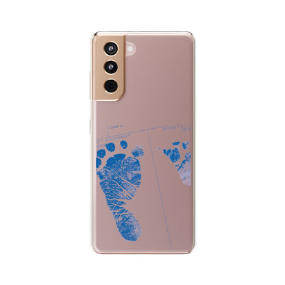 Clear Phone Case – Mom’s Little Blue Footprints