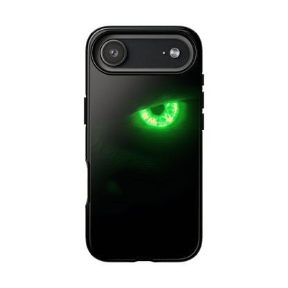 Protective Phone Case – Neon Green Monster Eyes