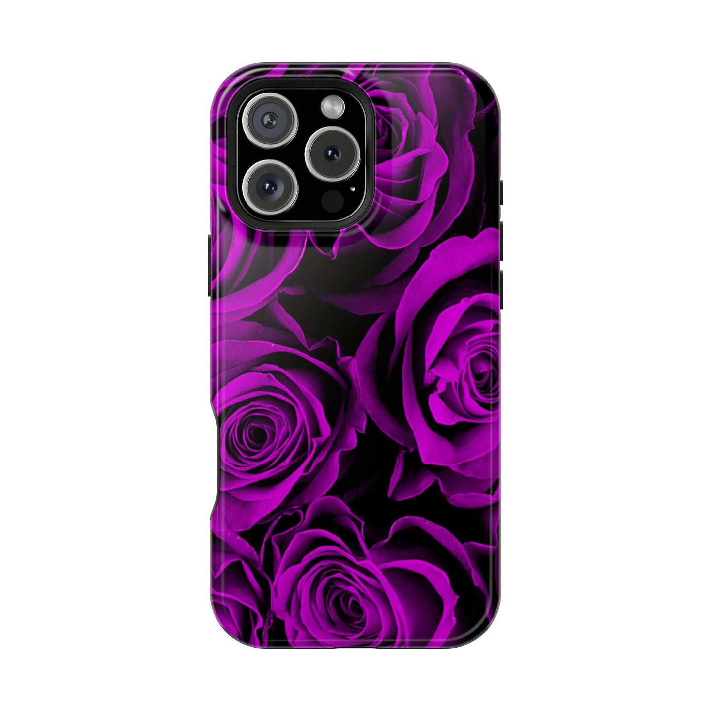 Impact-Resistant Phone Case – Amethyst Roses