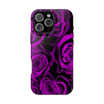 Impact-Resistant Phone Case – Amethyst Roses