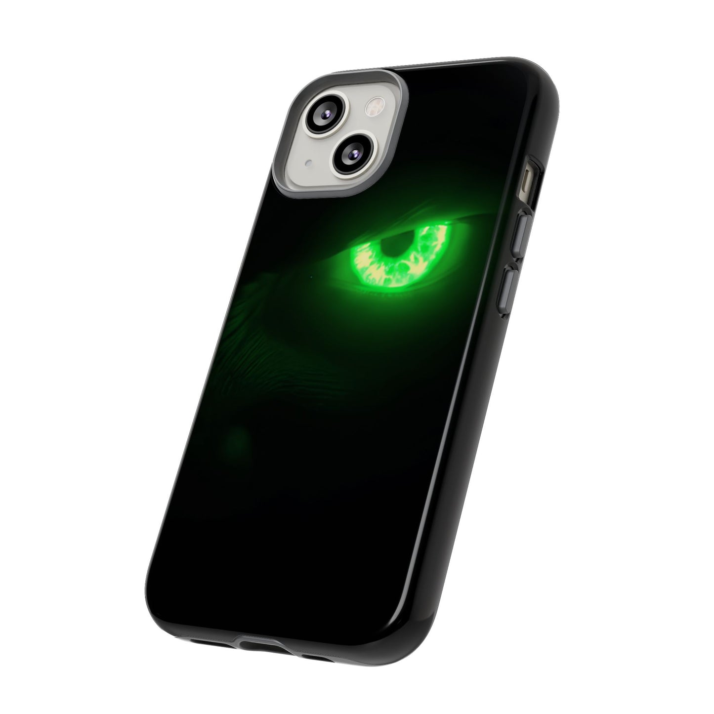 Protective Phone Case – Neon Green Monster Eyes