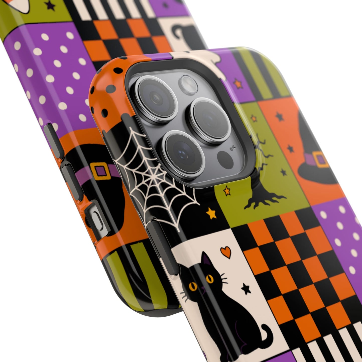 Wireless-Charging Compatible Case – Spooky Patchwork
