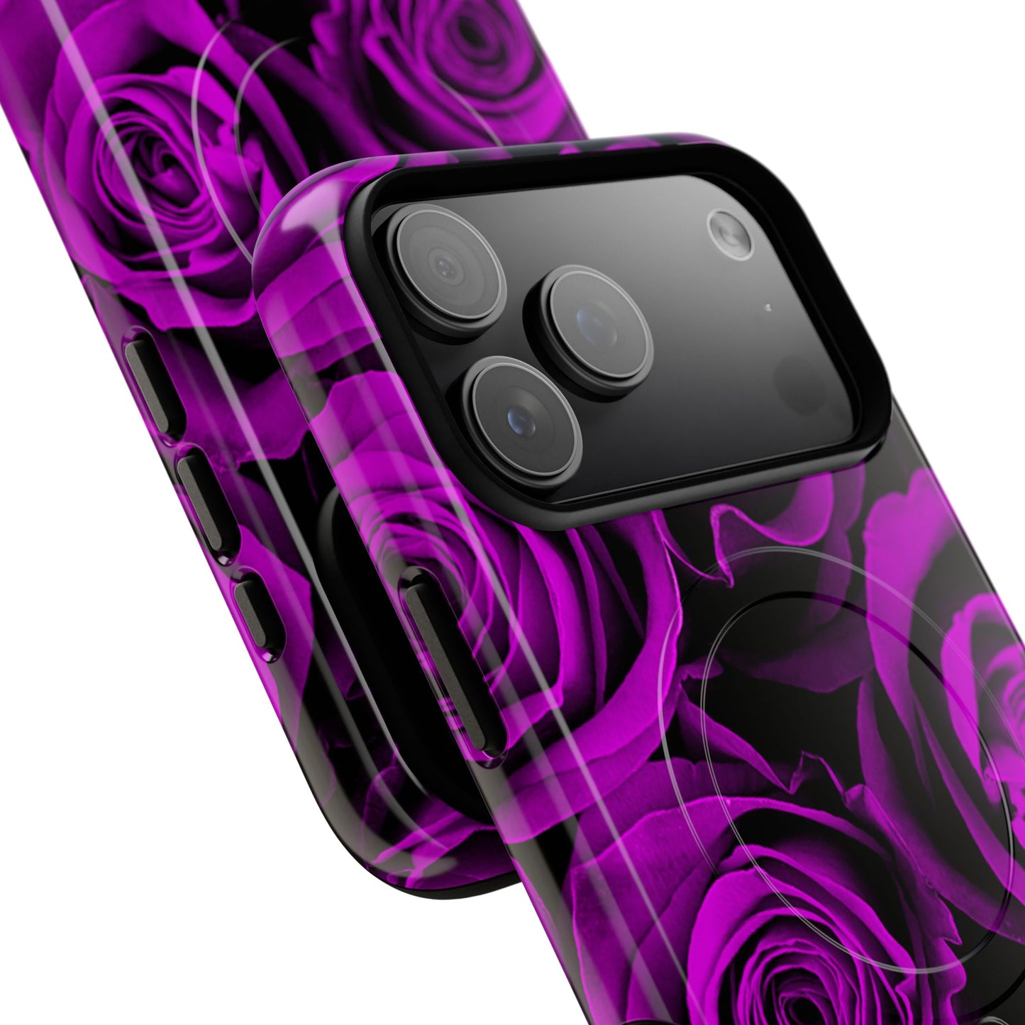 Protective Magnetic Phone Case – Amethyst Roses