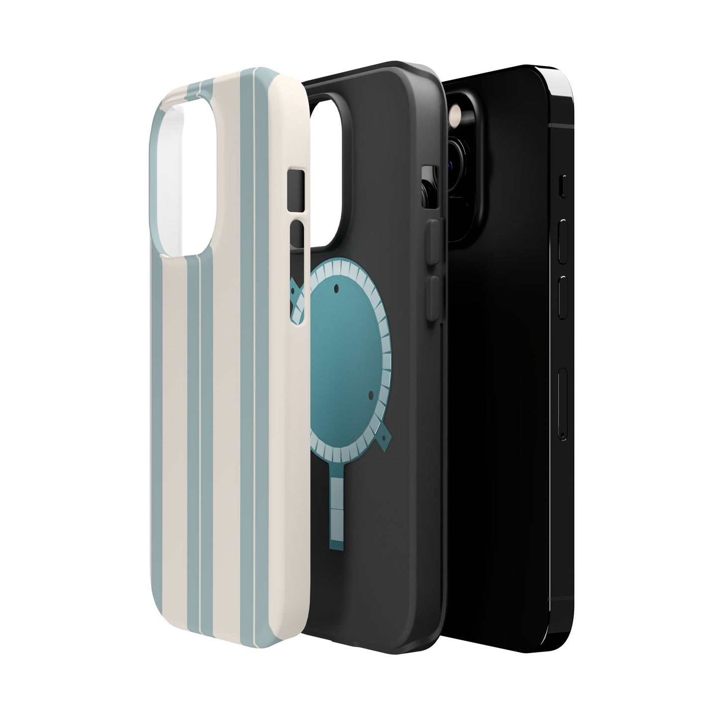 Wireless-Charging Compatible Case – Coastal Stripe