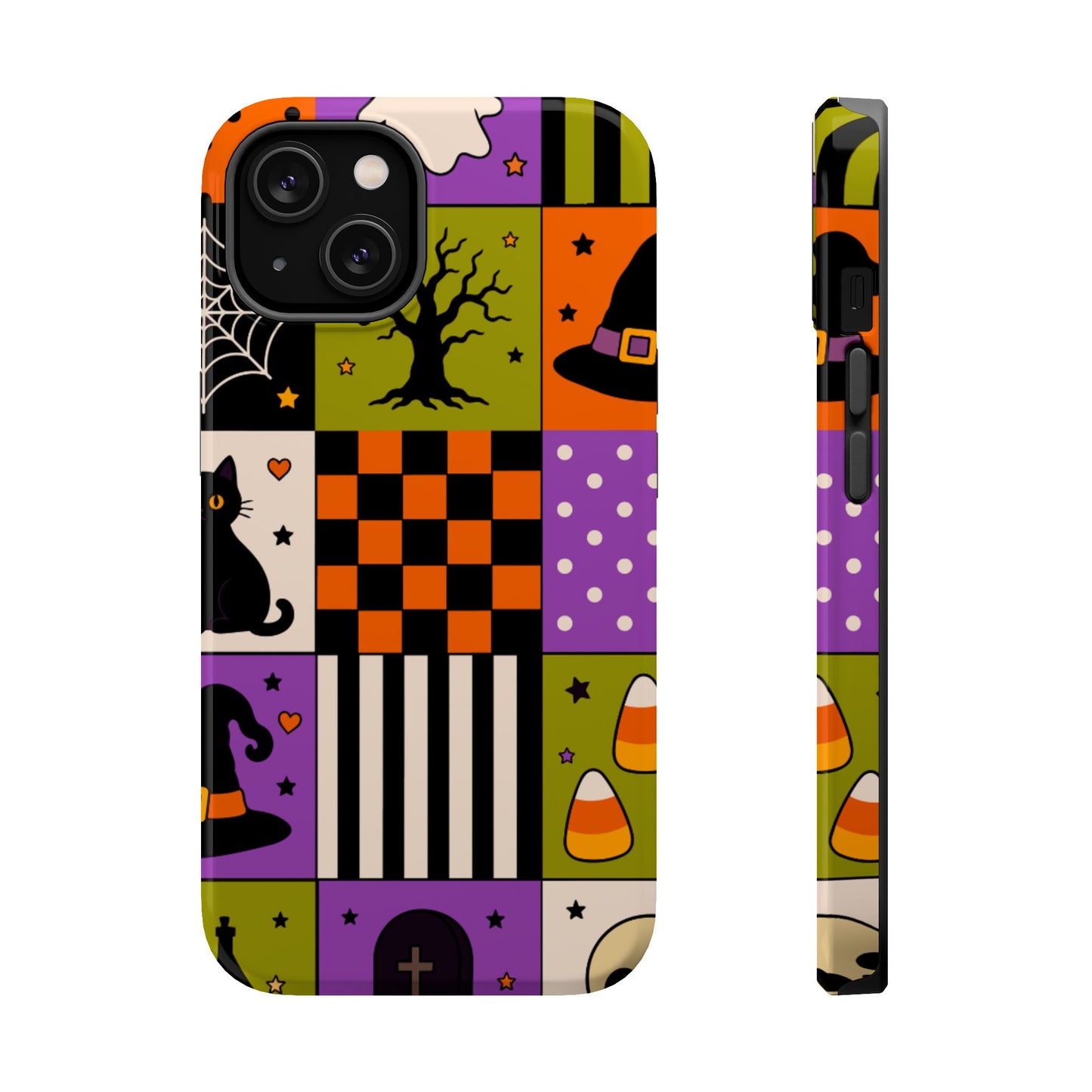 Wireless-Charging Compatible Case – Spooky Patchwork