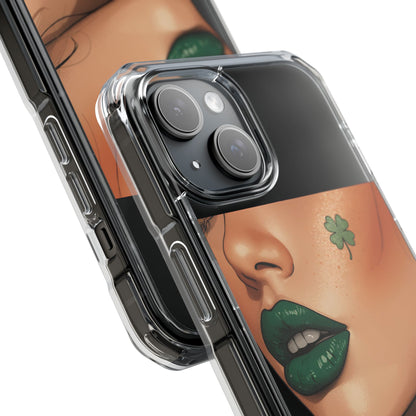 Clear Magnetic Phone Case – Slim Protection with “Kiss Me I’m Irish” Print