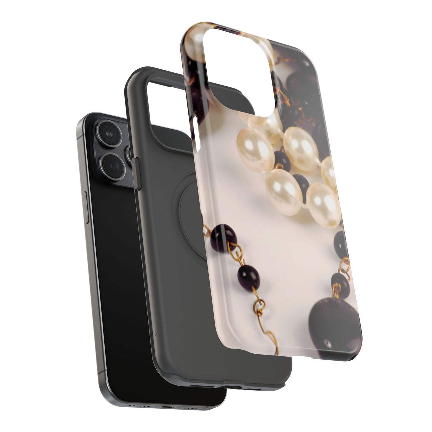 Impact-Resistant Phone Case – Noir Pearl