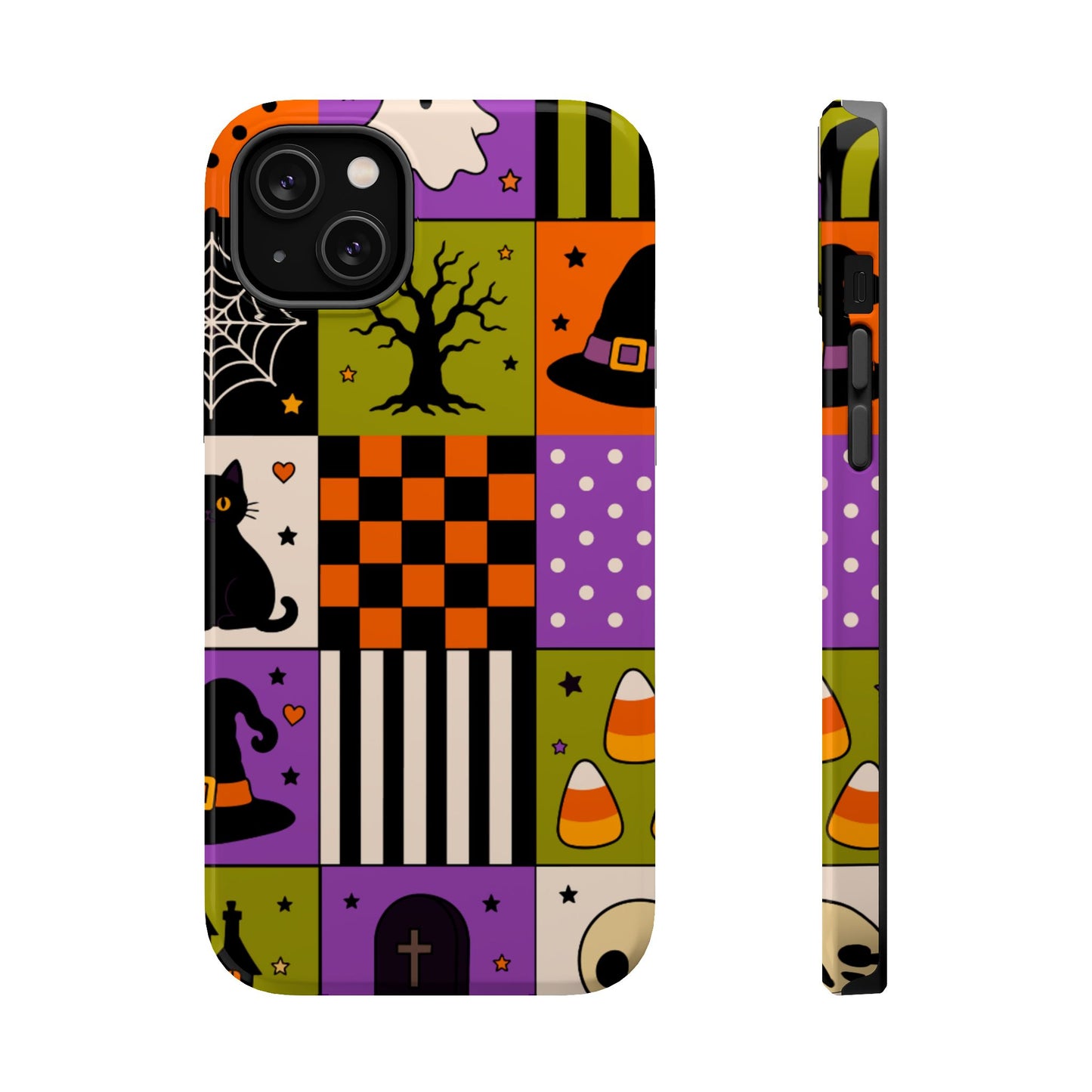 Wireless-Charging Compatible Case – Spooky Patchwork
