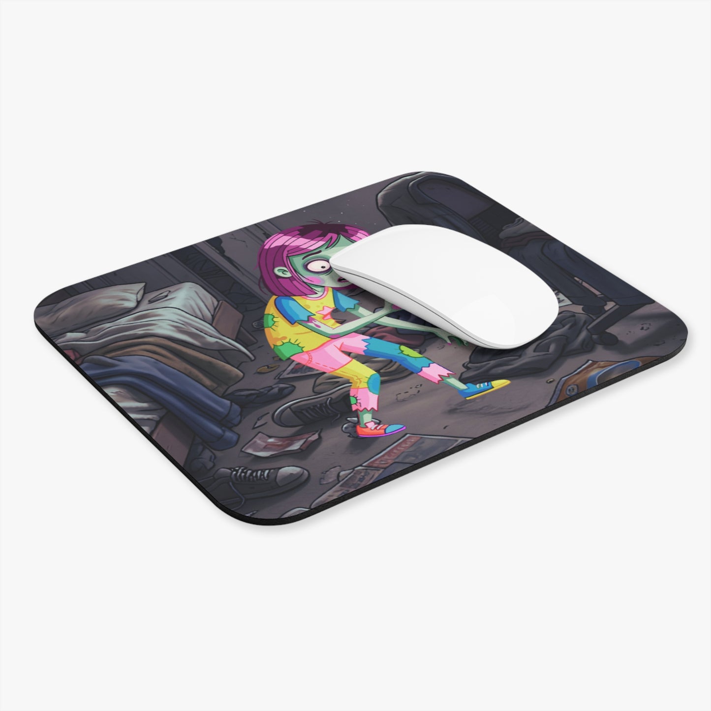 Zombie Girl Desk Mouse Pad — Cute Cartoon Horror Gaming Mousepad
