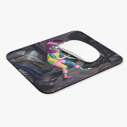 Zombie Girl Desk Mouse Pad — Cute Cartoon Horror Gaming Mousepad
