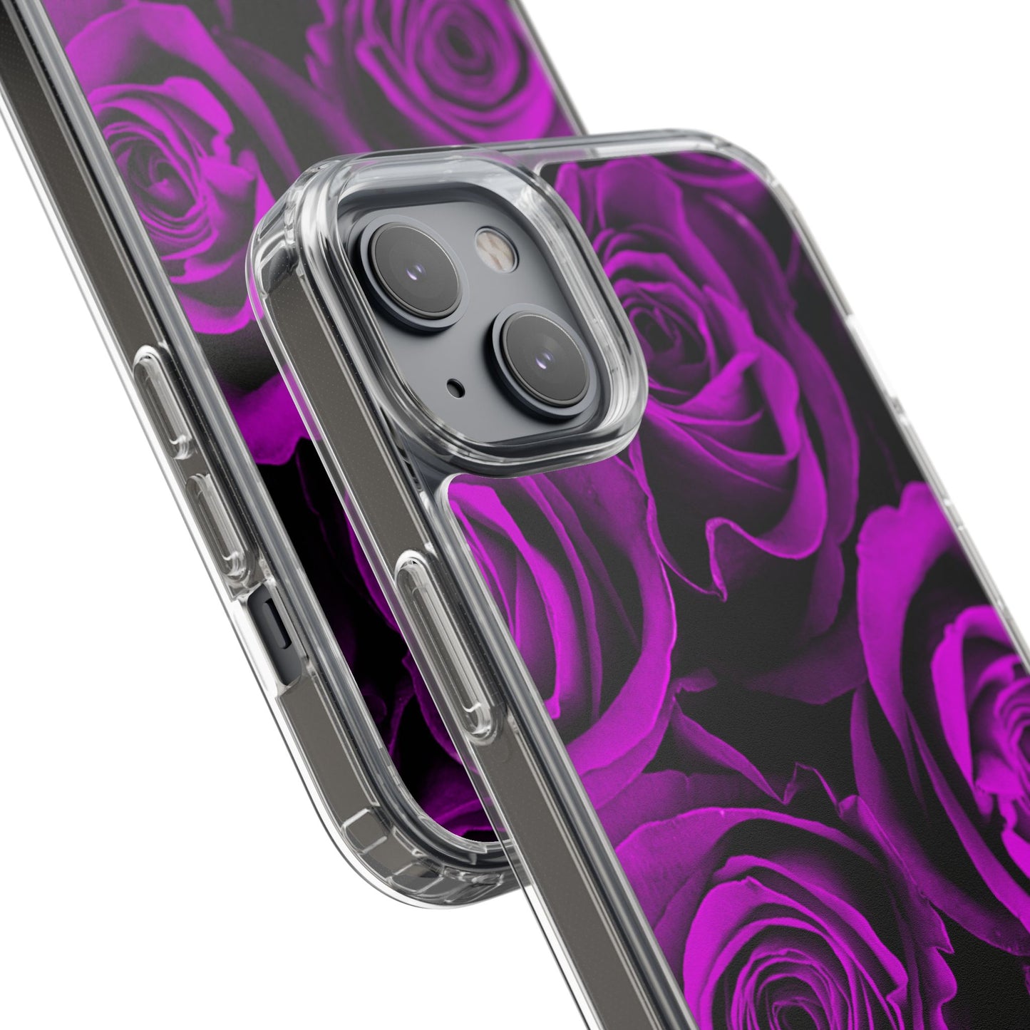 Clear Phone Case – Amethyst Roses