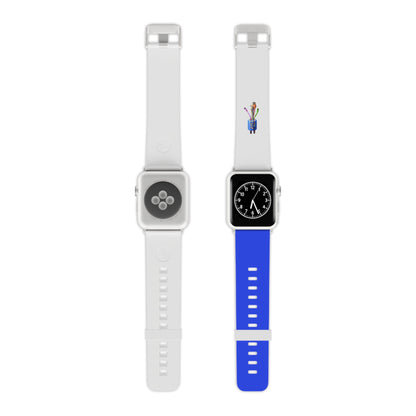 Watch Band – 215 Connected Plug Charm Blue and White Design