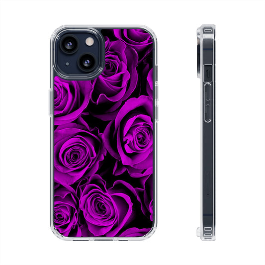 Clear Phone Case – Amethyst Roses