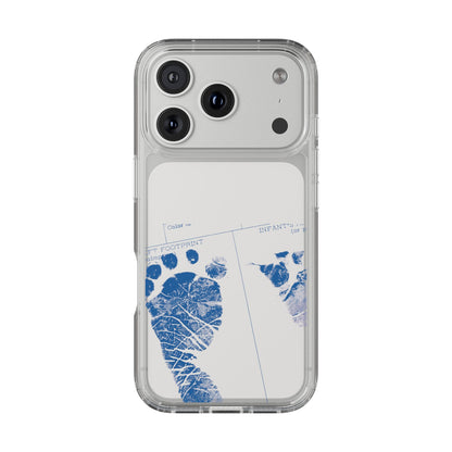Clear Phone Case – Mom’s Little Blue Footprints