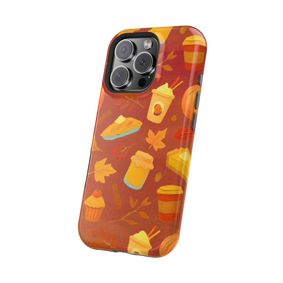 Autumn Treats Magnetic Phone Case — Fall Coffee & Pastry Protective Cover